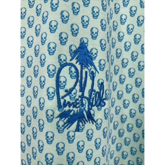Peter Millar Summer Comfort Polo Shirt Mens Large Green Skulls Pine Hills Logo - Picture 2 of 9
